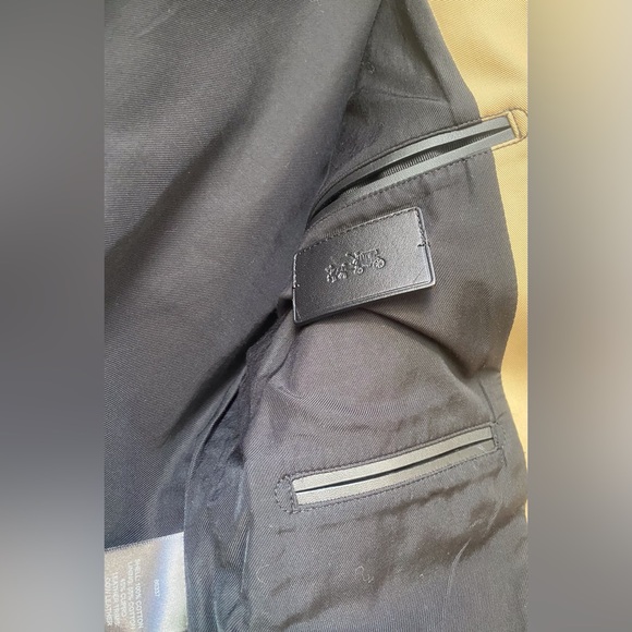 Coach Outlet Mix Fabric Racer Moto Jacket XS Like New Leather Khaki Beige - Picture 10 of 10